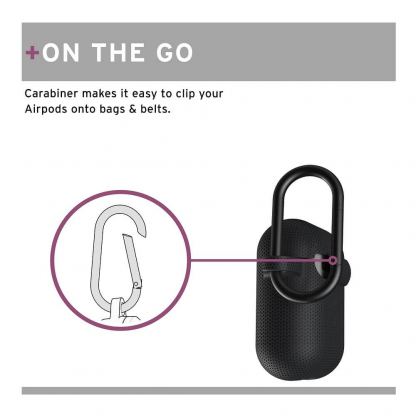 Urban Armor Gear Soft Touch U Silicone Case - удароустойчив силиконов калъф с карабинер за Apple Airpods и Apple Airpods 2 (черен) 8