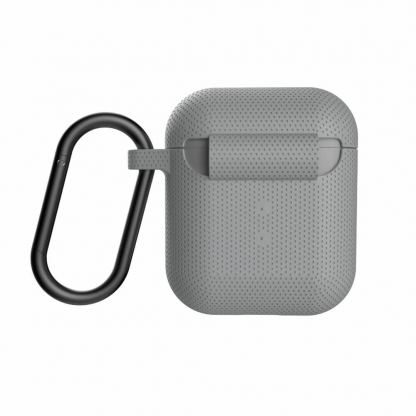 Urban Armor Gear Soft Touch U Silicone Case - удароустойчив силиконов калъф с карабинер за Apple Airpods и Apple Airpods 2 (сив) 4