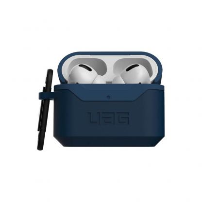 Urban Armor Gear Standard Issue Hard Case 001 - водо и удароустойчив силиконов (TPU) кейс с карабинер за Apple Airpods Pro (син) 3