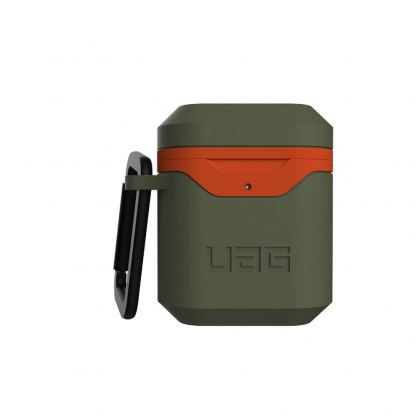 Urban Armor Gear Standard Issue Hard Case 001 - водо и удароустойчив силиконов (TPU) кейс с карабинер за Apple Airpods и Apple Airpods 2 (зелен-оранжев) 2