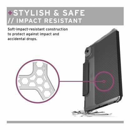 Urban Armor Gear U Lucent Case - удароустойчив хибриден кейс от най-висок клас за iPad Air 4 (2020), iPad Pro 11 (2020), iPad Pro 11 (2018) (черен-прозрачен) 7