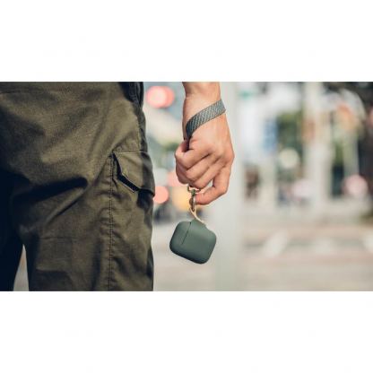 Moshi Pebbo Detachable Wrist Strap Case - силиконов кейс с каишка за Apple Airpods и Apple Airpods 2 (зелен) 6
