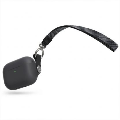 Moshi Pebbo Detachable Wrist Strap Case - силиконов кейс с каишка за Apple Airpods Pro (черен) 2