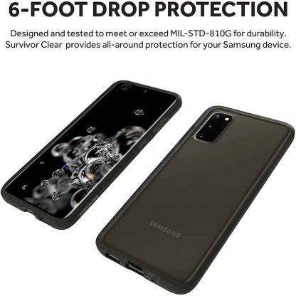 Griffin Survivor Clear Case - хибриден удароустойчив кейс за Samsung Galaxy S20 Ultra (черен) 4