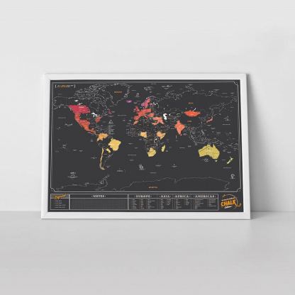 Luckies Scratch Off World Map Chalk Edition - скреч карта на света с тебеширен маркер 2