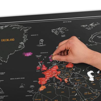 Luckies Scratch Off World Map Chalk Edition - скреч карта на света с тебеширен маркер 4