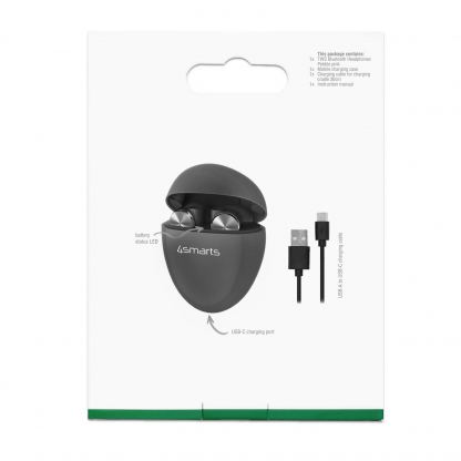 4smarts TWS Bluetooth Headphones Pebble - безжични Bluetooth слушалки с микрофон за мобилни устройства (светлосив) 14