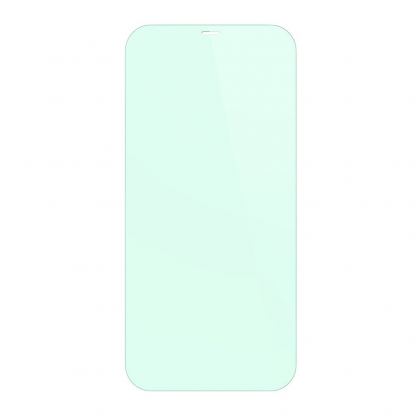 Baseus Full Coverage Green Tempered Glass Film with Anti Blue Light Filter - стъклено защитно покритие за целия дисплей на iPhone 12 mini (прозрачен) (2 броя) 11