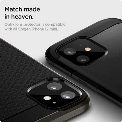 Spigen Optik Lens Protector - комплект 2 броя предпазни стъклени протектора за камерата на iPhone 12 (черен) 3