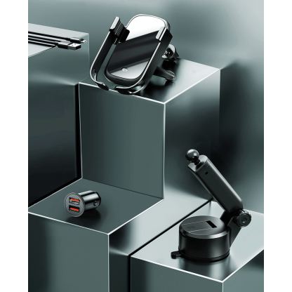 Baseus 5in1 Vehicle Bracket Wireless Charger 10W (WXHW01-B01) - поставка за радиатора и таблото на кола с безжично зареждане за Qi съвместими смартфони (черен) 11