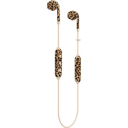 Happy Plugs Wireless II Earbuds - безжични Bluetooth слушалки с микрофон за мобилни устройства (леопард)  2