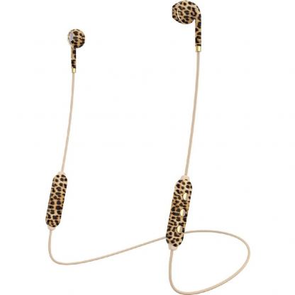 Happy Plugs Wireless II Earbuds - безжични Bluetooth слушалки с микрофон за мобилни устройства (леопард)  3