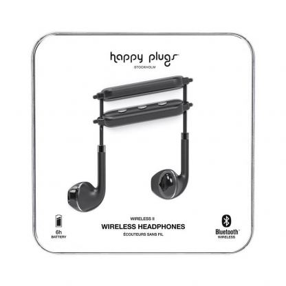 Happy Plugs Wireless II Earbuds - безжични Bluetooth слушалки с микрофон за мобилни устройства (черен)  4