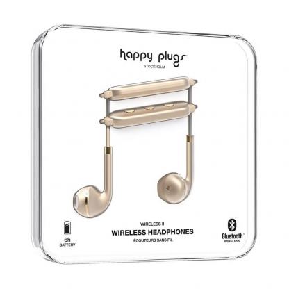 Happy Plugs Wireless II Earbuds - безжични Bluetooth слушалки с микрофон за мобилни устройства (светлозлатист)  5