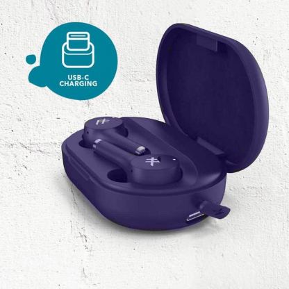 iFrogz Airtime Pro Truly Wireless Stem Earbuds - безжични блутут слушалки с кейс за мобилни устройства (лилав) 6