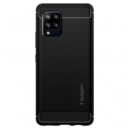 Spigen Rugged Armor Case - тънък качествен силиконов (TPU) калъф за Samsung Galaxy A42 (черен) 2