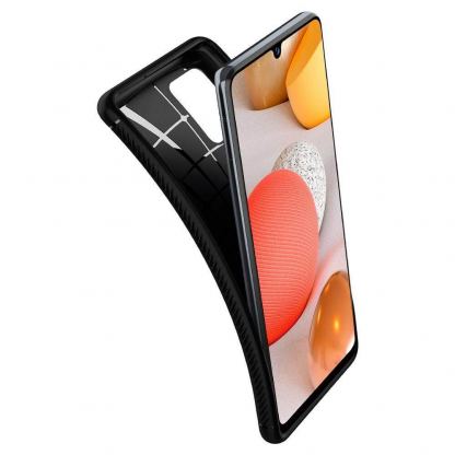 Spigen Rugged Armor Case - тънък качествен силиконов (TPU) калъф за Samsung Galaxy A42 (черен) 4
