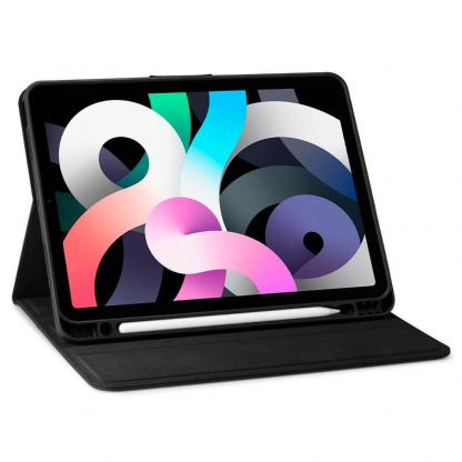 Spigen Liquid Air Folio Case - силиконов (TPU) кейс с висока степен на защита и поставка за iPad Air 4 (2020) (черен) 7