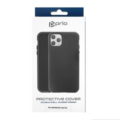 Prio Protective Hybrid Cover - хибриден кейс с най-висока степен на защита за Samsung Galaxy A42 (черен) 4