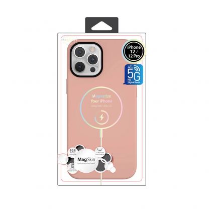 SwitchEasy MagSkin Case - тънък силиконов кейс с вграден магнитен конектор (MagSafe) за iPhone 12, iPhone 12 Pro (розов) 9