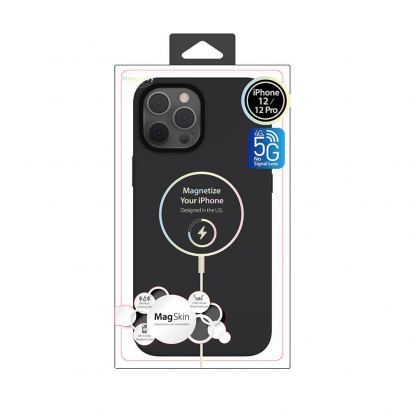 SwitchEasy MagSkin Case - тънък силиконов кейс с вграден магнитен конектор (MagSafe) за iPhone 12, iPhone 12 Pro (черен) 10