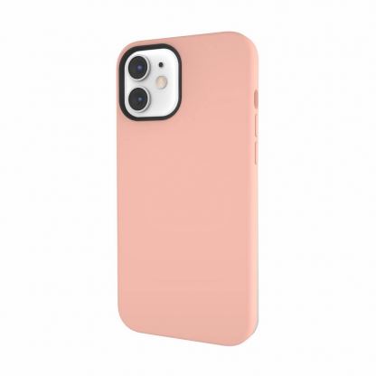 SwitchEasy MagSkin Case - тънък силиконов кейс с вграден магнитен конектор (MagSafe) за iPhone 12 mini (розов) 2