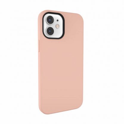 SwitchEasy MagSkin Case - тънък силиконов кейс с вграден магнитен конектор (MagSafe) за iPhone 12 mini (розов) 3