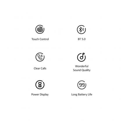 USAMS YJ001 Digital Display Wireless Earphones - безжични Bluetooth слушалки със зареждащ кейс (черен) 11