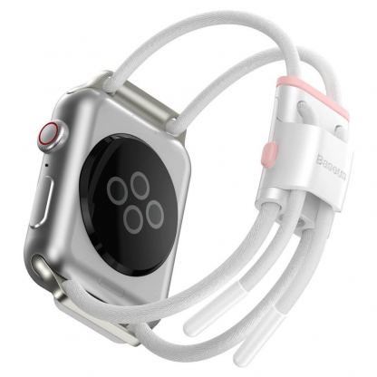 Baseus Lets Go Bracelet Clasp Band (LBAPWA4-A24) - текстилна каишка за Apple Watch 38мм, 40мм (бял) 3