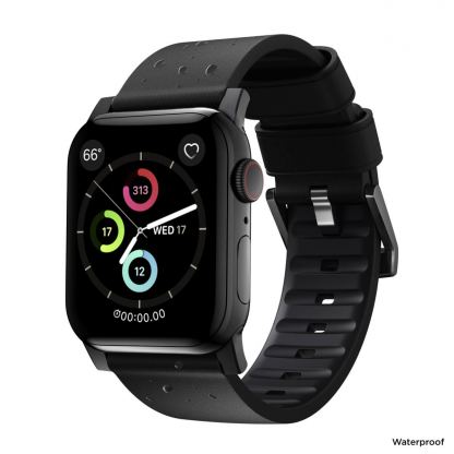 Nomad Active Strap Modern Leather ProV2 - кожена (естествена кожа) каишка за Apple Watch 42мм, 44мм (черен) 3