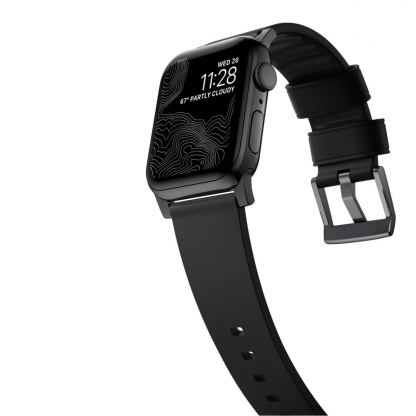 Nomad Active Strap Modern Leather ProV2 - кожена (естествена кожа) каишка за Apple Watch 42мм, 44мм (черен) 9