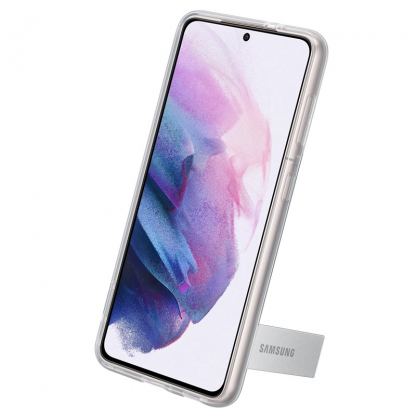 Samsung Clear Standing Cover EF-JG996CT - оригинален удароустойчив хибриден кейс с поставка за Samsung Galaxy S21 Plus (прозрачен) 5