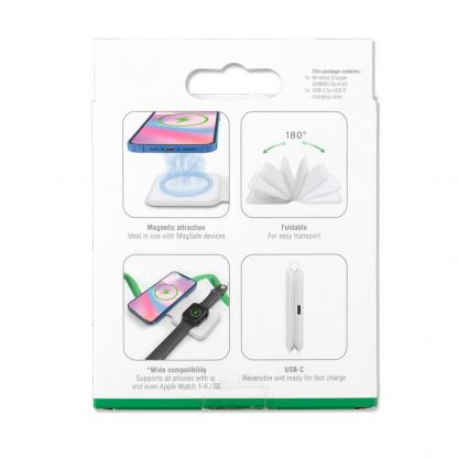 4smarts Wireless Charger UltiMAG 15W - двойна поставка (пад) за безжично зареждане за iPhone с Magsafe и Qi съвместими устройства (бял) 9