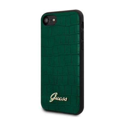 Guess Croco Cover - дизайнерски кожен кейс за iPhone SE (2020), iPhone 8, iPhone 7 (зелен) 3