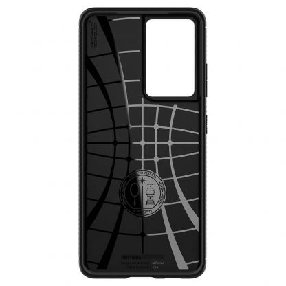 Spigen Rugged Armor Case - тънък качествен силиконов (TPU) калъф за Samsung Galaxy S21 Ultra (черен) 5