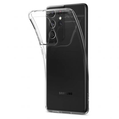 Spigen Liquid Crystal Case - тънък силиконов (TPU) калъф за Samsung Galaxy S21 Ultra (прозрачен)  6