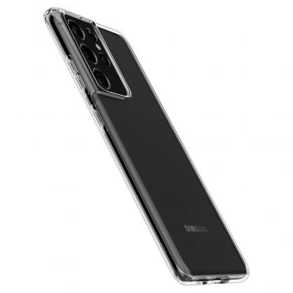 Spigen Liquid Crystal Case - тънък силиконов (TPU) калъф за Samsung Galaxy S21 Ultra (прозрачен)  7
