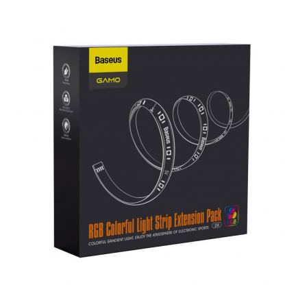 Baseus RGB Colorful Light Strip Extension Pack (DGRGB-01) - удължение за светеща лента с бяла и цветна светлина Baseus GAMO (100 см) (черен) 6