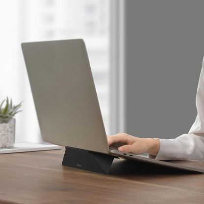 Baseus Ultra Thin Laptop Stand - сгъавема, залепяща се към вашия компютър поставка за MacBook и лаптопи (тъмносив) 12