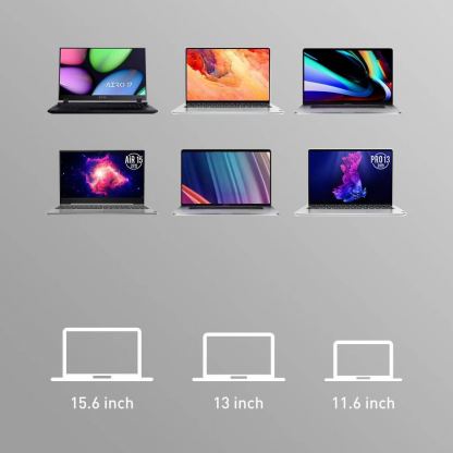 Baseus Ultra Thin Laptop Stand - сгъавема, залепяща се към вашия компютър поставка за MacBook и лаптопи (тъмносив) 14