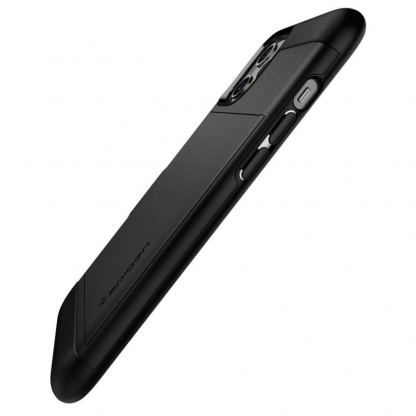 Spigen Slim Armor CS Case - хибриден кейс с отделение за кр. карти и най-висока степен на защита за iPhone 12, iPhone 12 Pro (черен) 3