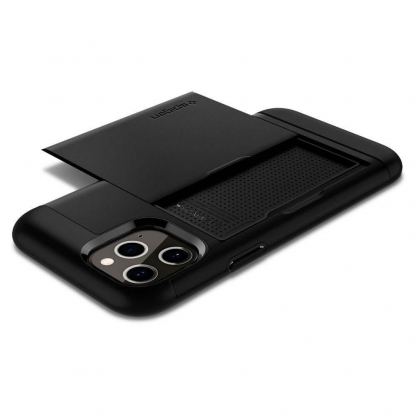 Spigen Slim Armor CS Case - хибриден кейс с отделение за кр. карти и най-висока степен на защита за iPhone 12, iPhone 12 Pro (черен) 6