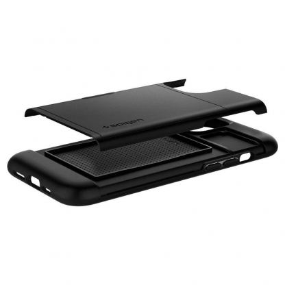 Spigen Slim Armor CS Case - хибриден кейс с отделение за кр. карти и най-висока степен на защита за iPhone 12, iPhone 12 Pro (черен) 7