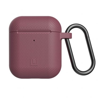 Urban Armor Gear Soft Touch U Silicone Case - удароустойчив силиконов калъф с карабинер за Apple Airpods и Apple Airpods 2 (розов) 2