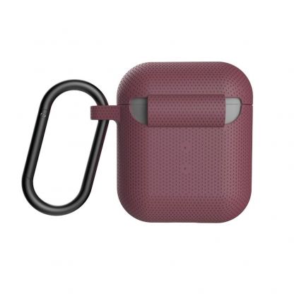Urban Armor Gear Soft Touch U Silicone Case - удароустойчив силиконов калъф с карабинер за Apple Airpods и Apple Airpods 2 (розов) 4