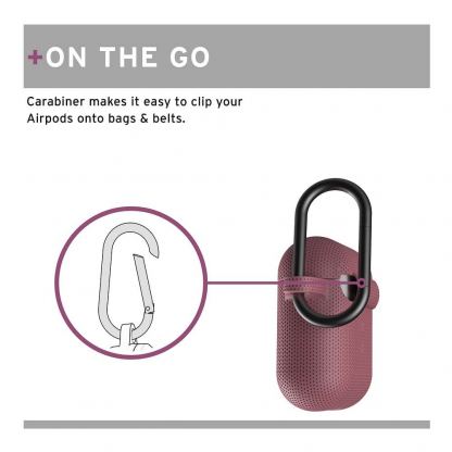 Urban Armor Gear Soft Touch U Silicone Case - удароустойчив силиконов калъф с карабинер за Apple Airpods и Apple Airpods 2 (розов) 8
