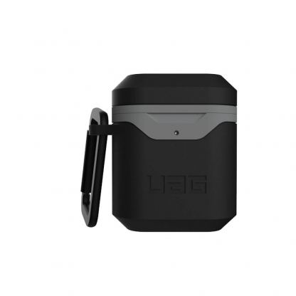 Urban Armor Gear Standard Issue Hard Case 001 - водо и удароустойчив силиконов (TPU) кейс с карабинер за Apple Airpods и Apple Airpods 2 (черен-сив) 2