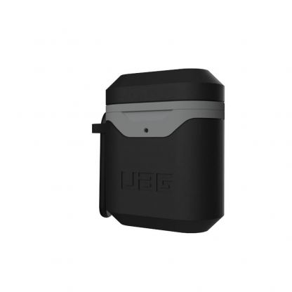 Urban Armor Gear Standard Issue Hard Case 001 - водо и удароустойчив силиконов (TPU) кейс с карабинер за Apple Airpods и Apple Airpods 2 (черен-сив) 4
