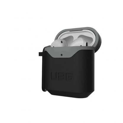 Urban Armor Gear Standard Issue Hard Case 001 - водо и удароустойчив силиконов (TPU) кейс с карабинер за Apple Airpods и Apple Airpods 2 (черен-сив) 5