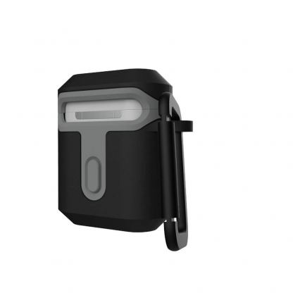 Urban Armor Gear Standard Issue Hard Case 001 - водо и удароустойчив силиконов (TPU) кейс с карабинер за Apple Airpods и Apple Airpods 2 (черен-сив) 6